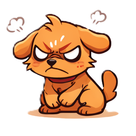 Mascotte chien en colère